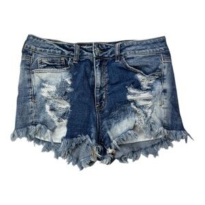 American Eagle Outfitters Blue Distressed Jean Shorts